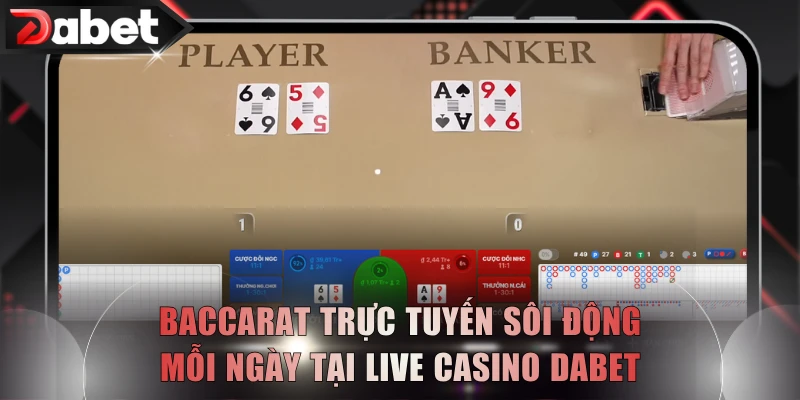 Baccarat trực tuyến sôi động mỗi ngày tại live casino DABET