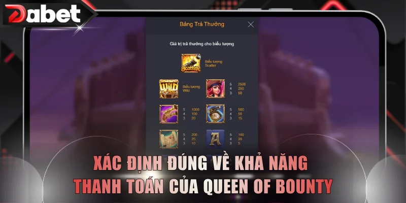 Xác định đúng về khả năng thanh toán của Queen of Bounty